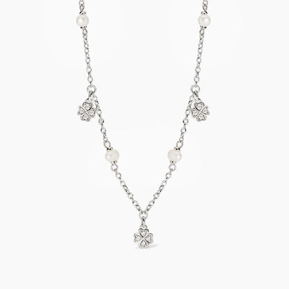 Collana Mabina donna Quadrifogli e perle
