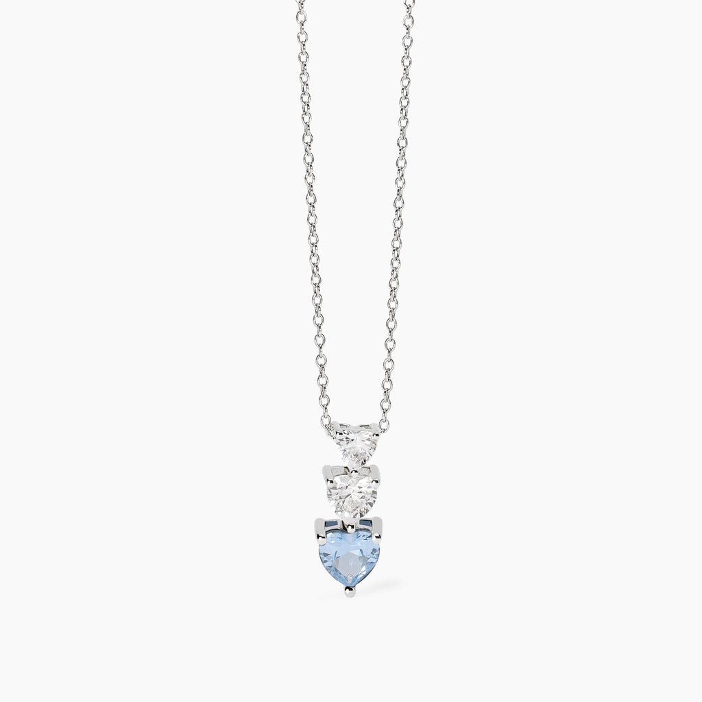 Collana Mabina donna Tris di cuori acquamarina