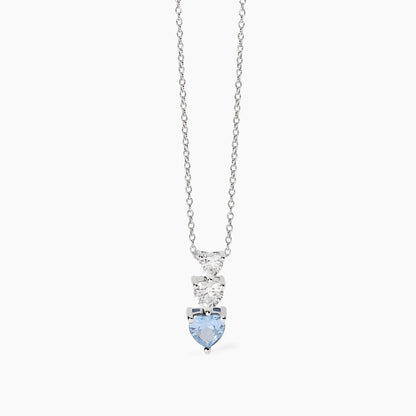Collana Mabina donna Tris di cuori acquamarina