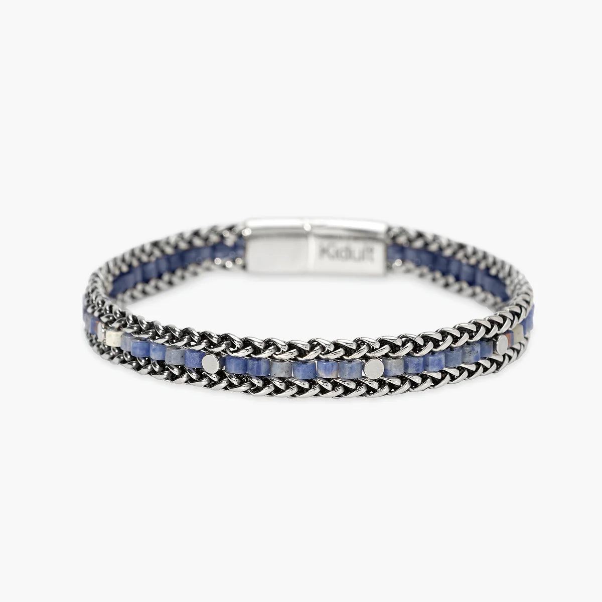 Bracciale Kidult uomo in acciaio e sodalite blu
