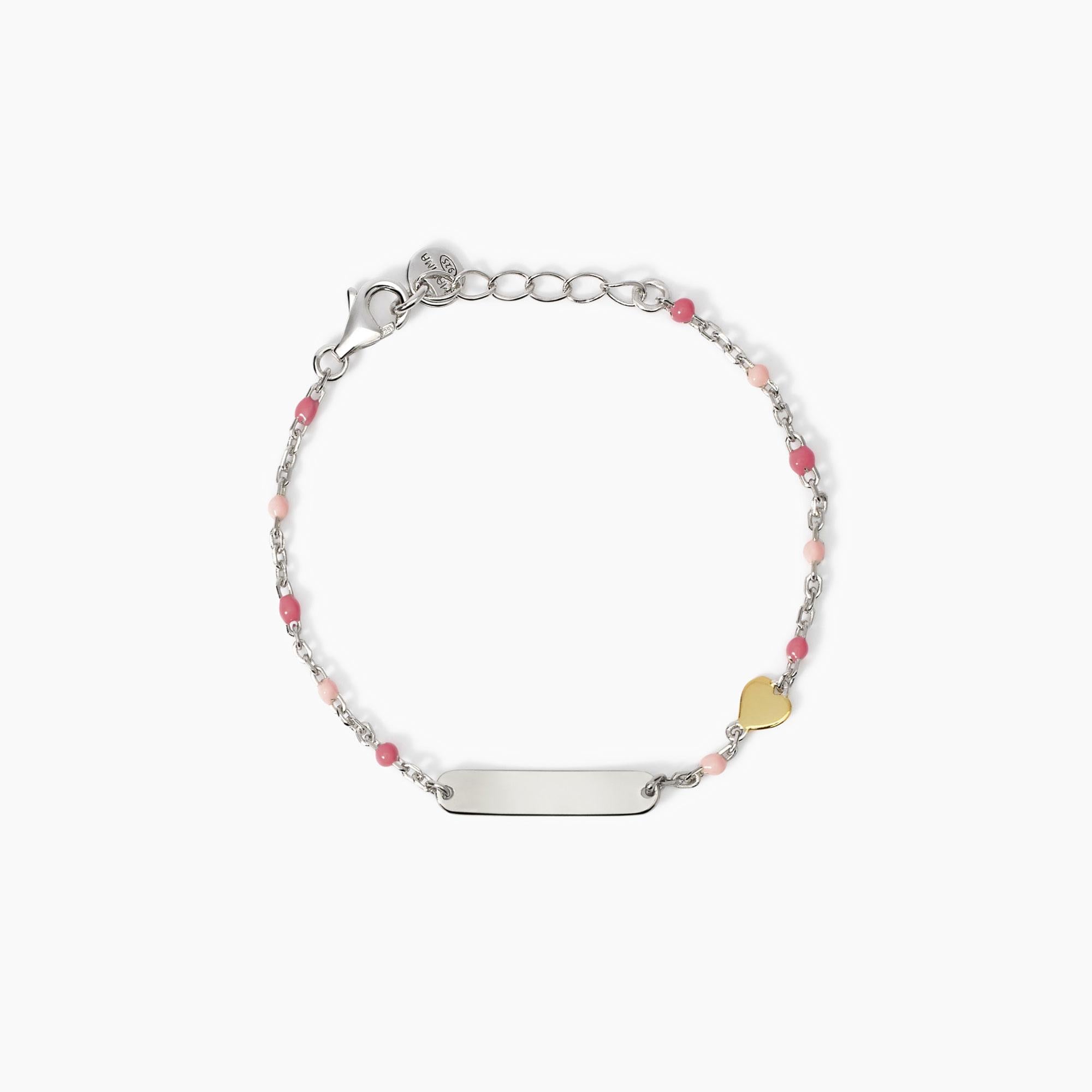Bracciale Mabina Junior Bimba Cuore oro e piastrina incidibile