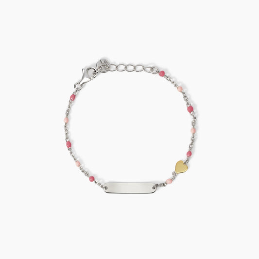 Bracciale Mabina Junior Bimba Cuore oro e piastrina incidibile
