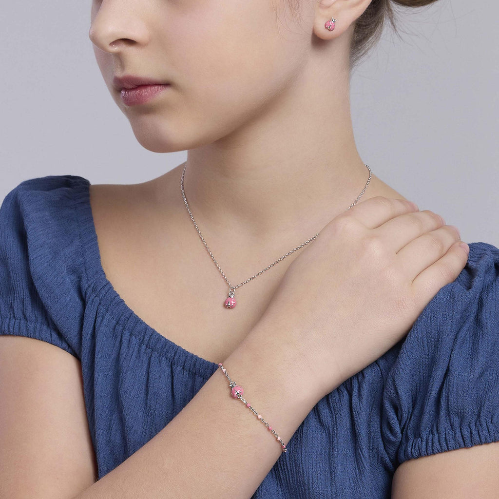 Orecchini Mabina Junior Coccinelle rosa