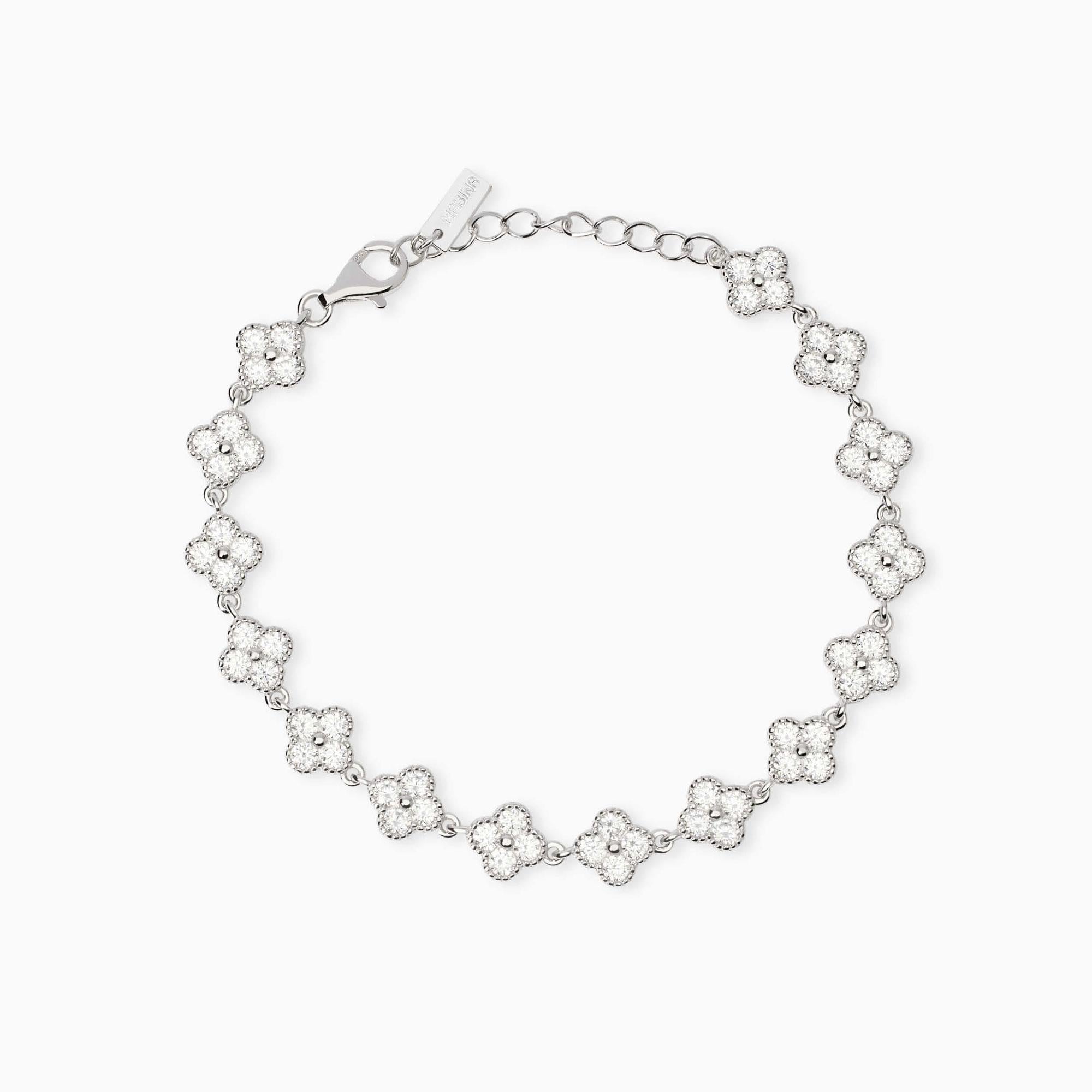 Bracciale Mabina donna Fiori con zirconi bianchi
