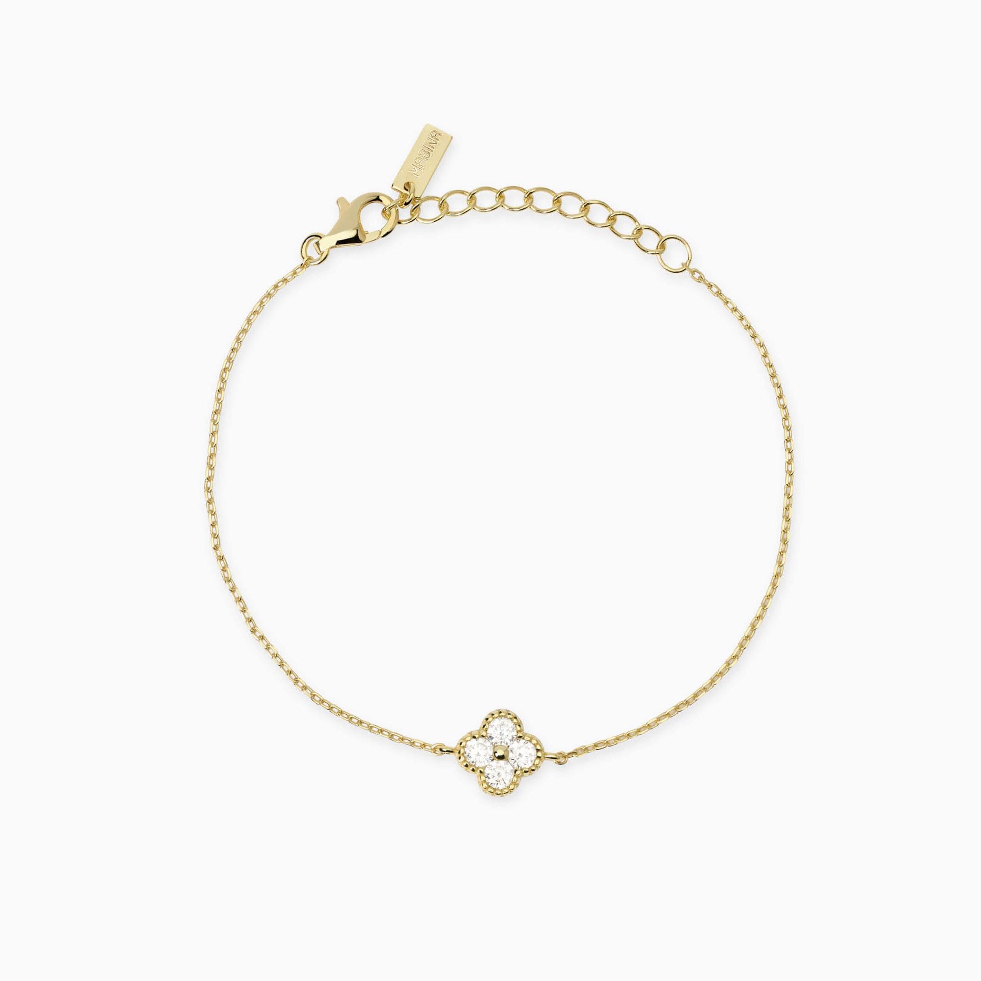 Bracciale Mabina donna Fiore gold con zirconi bianchi