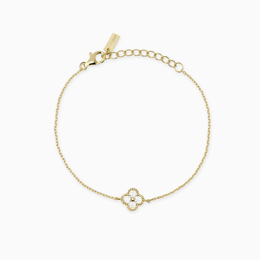 Bracciale Mabina donna Fiore gold con zirconi bianchi