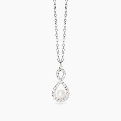 Collana Mabina donna Infinito e perla coltivata