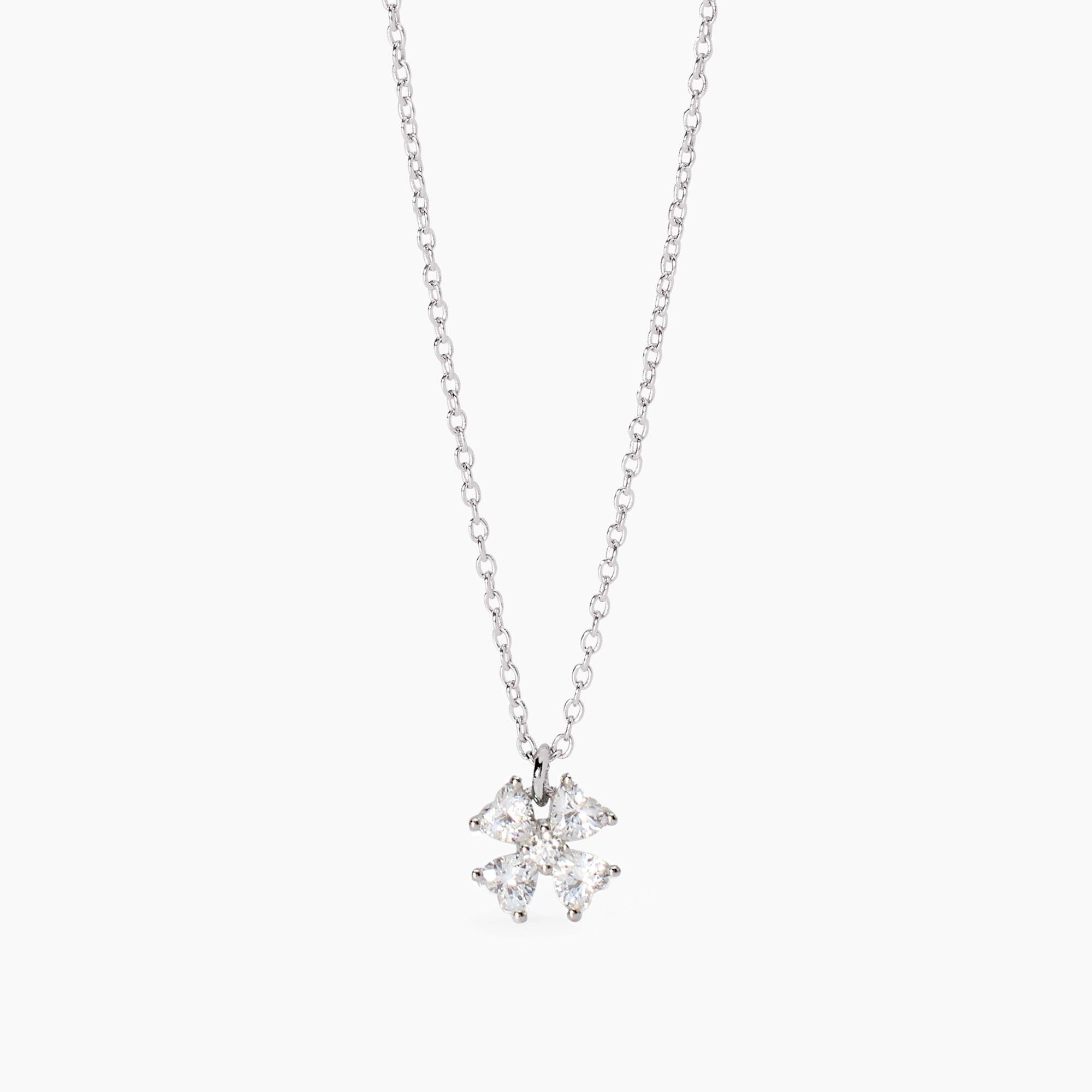Collana Mabina donna Quadrifoglio con zirconi