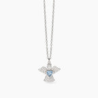 Collana Mabina donna Angelo con cuoricino acquamarina