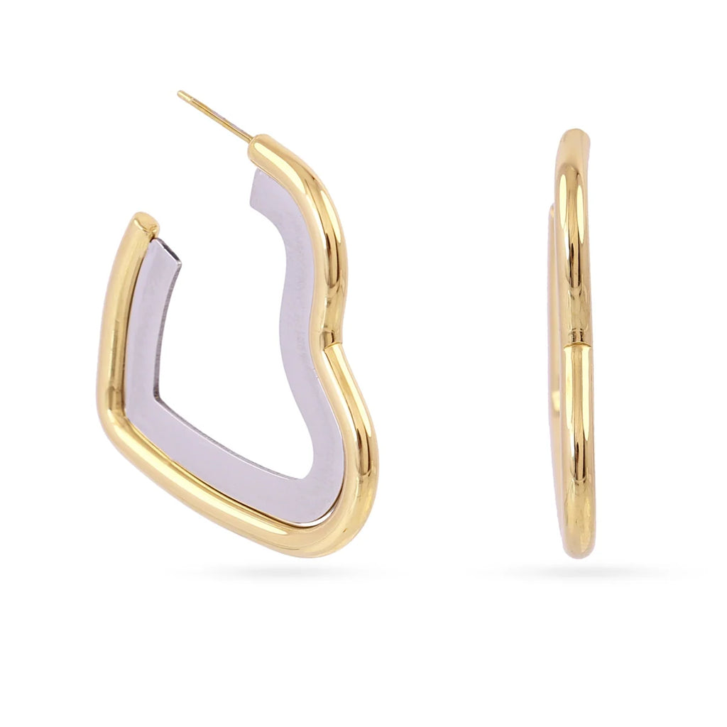 Orecchini Anartxy donna cuore bicolor ESSENTIAL