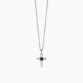 Collana Mabina uomo Croce con zircone nero