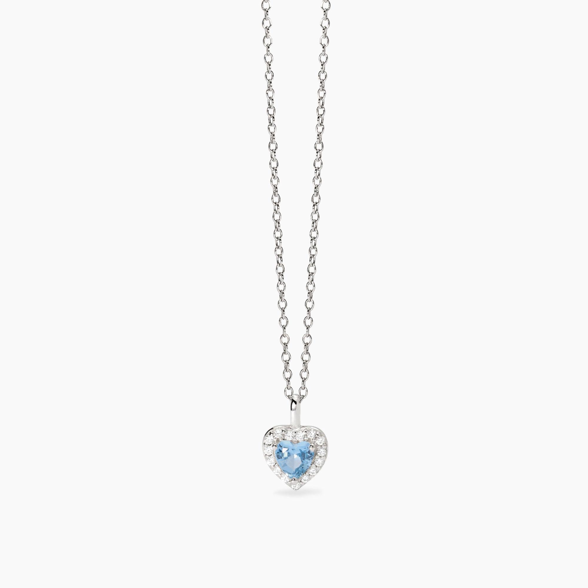 Collana Mabina donna Cuore acquamarina