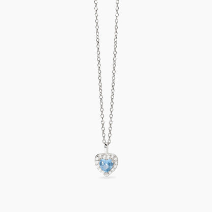 Collana Mabina donna Cuore acquamarina