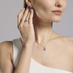 Collana Mabina donna Baguette acquamarina
