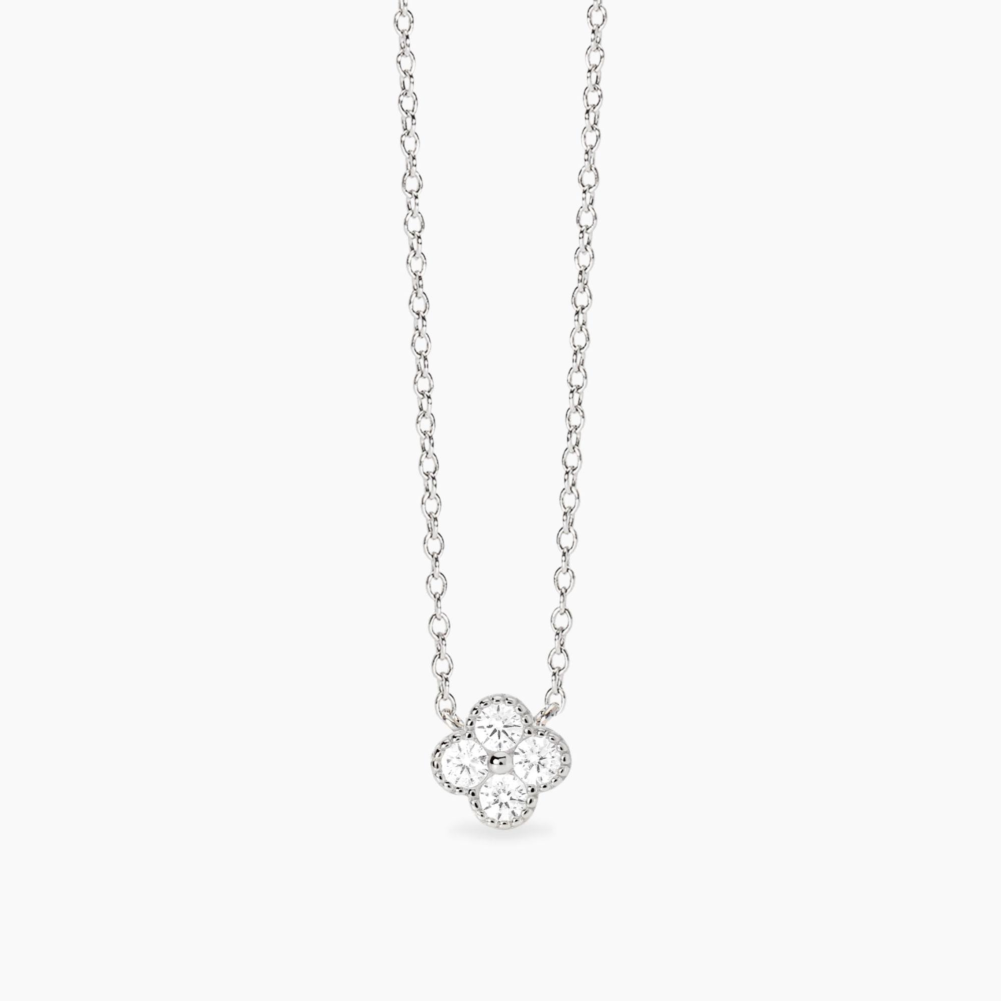 Collana Mabina donna Fiore zirconi bianchi