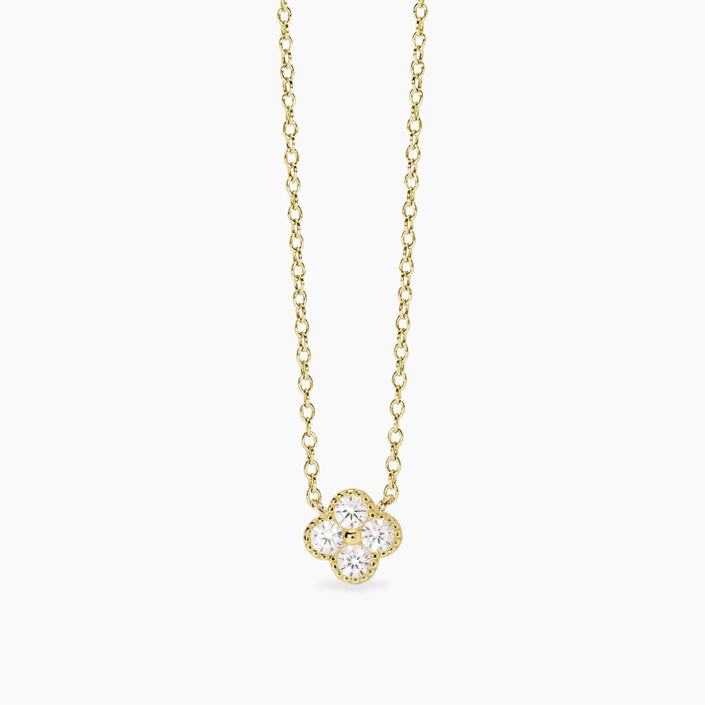 Collana Mabina donna Fiore gold con zirconi bianchi