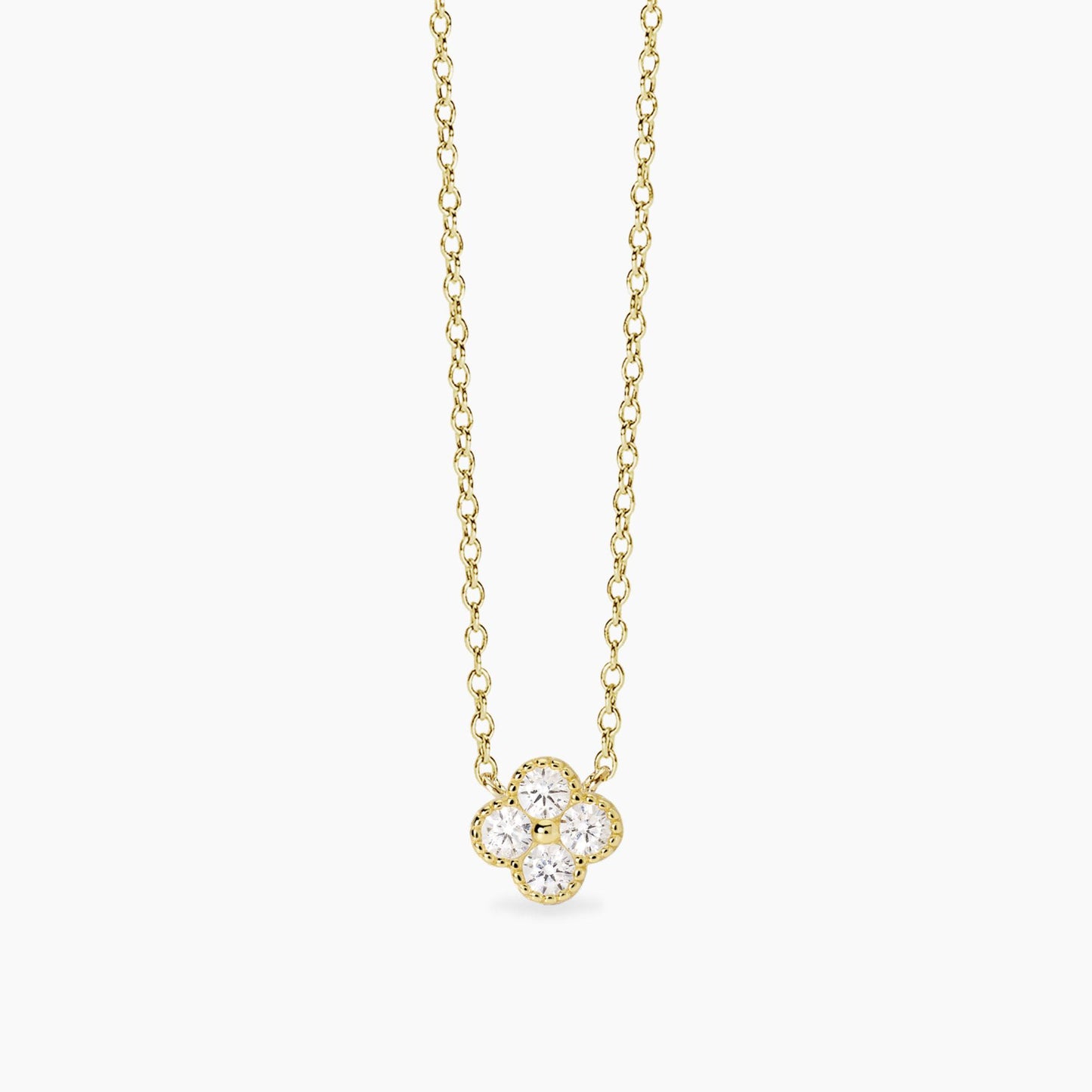 Collana Mabina donna Fiore gold con zirconi bianchi