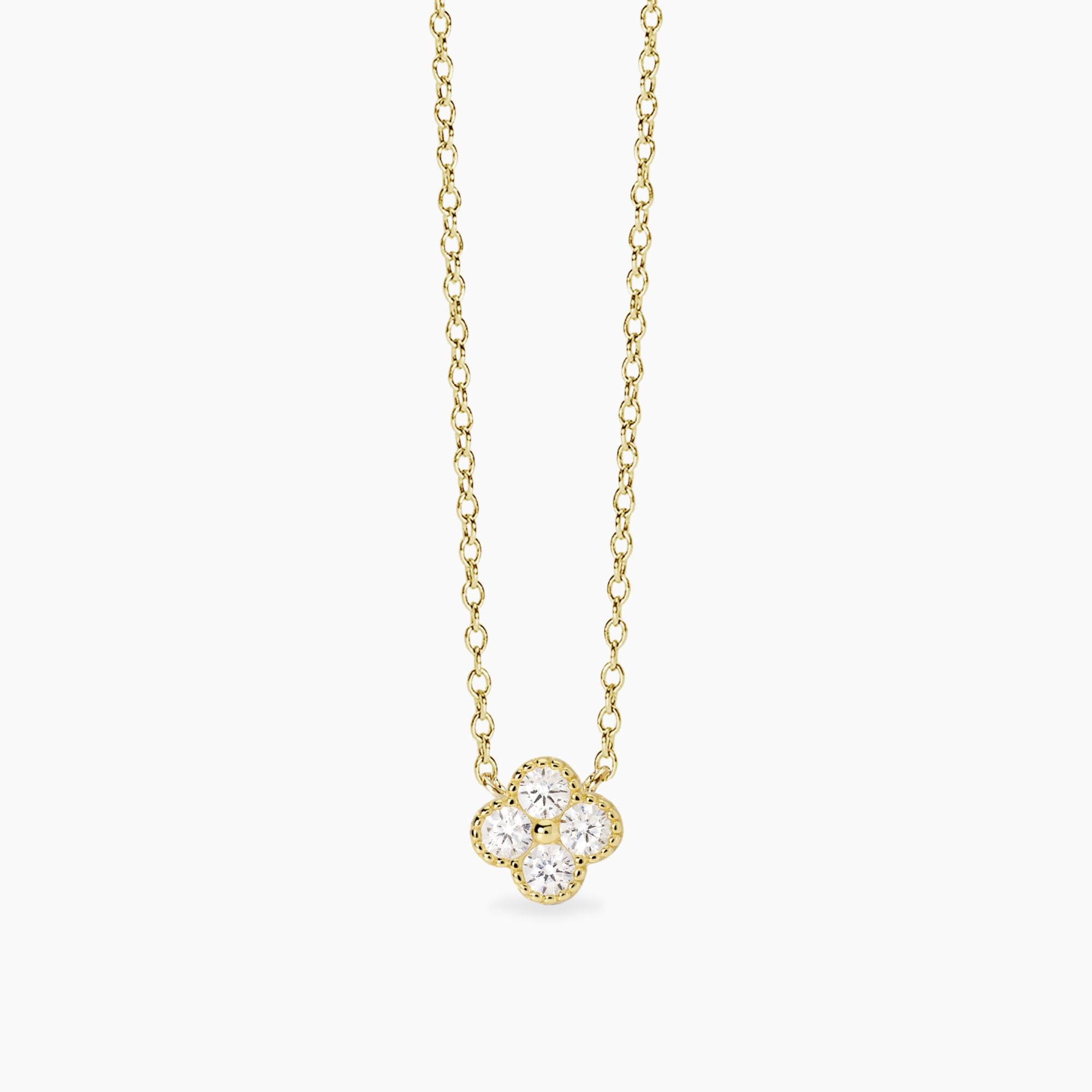 Collana Mabina donna Fiore gold con zirconi bianchi
