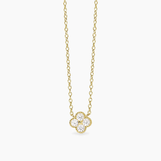 Collana Mabina donna Fiore gold con zirconi bianchi