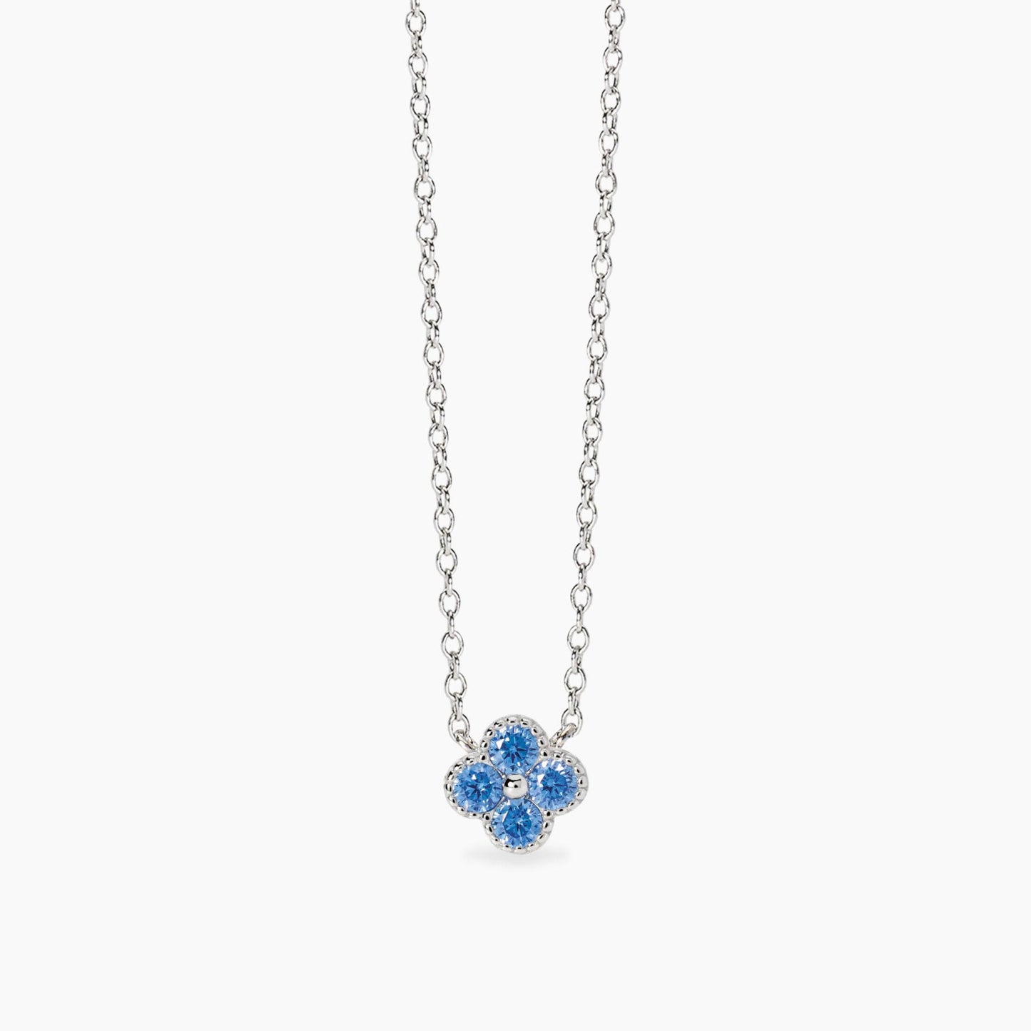 Collana Mabina donna Fiore zirconi azzurri