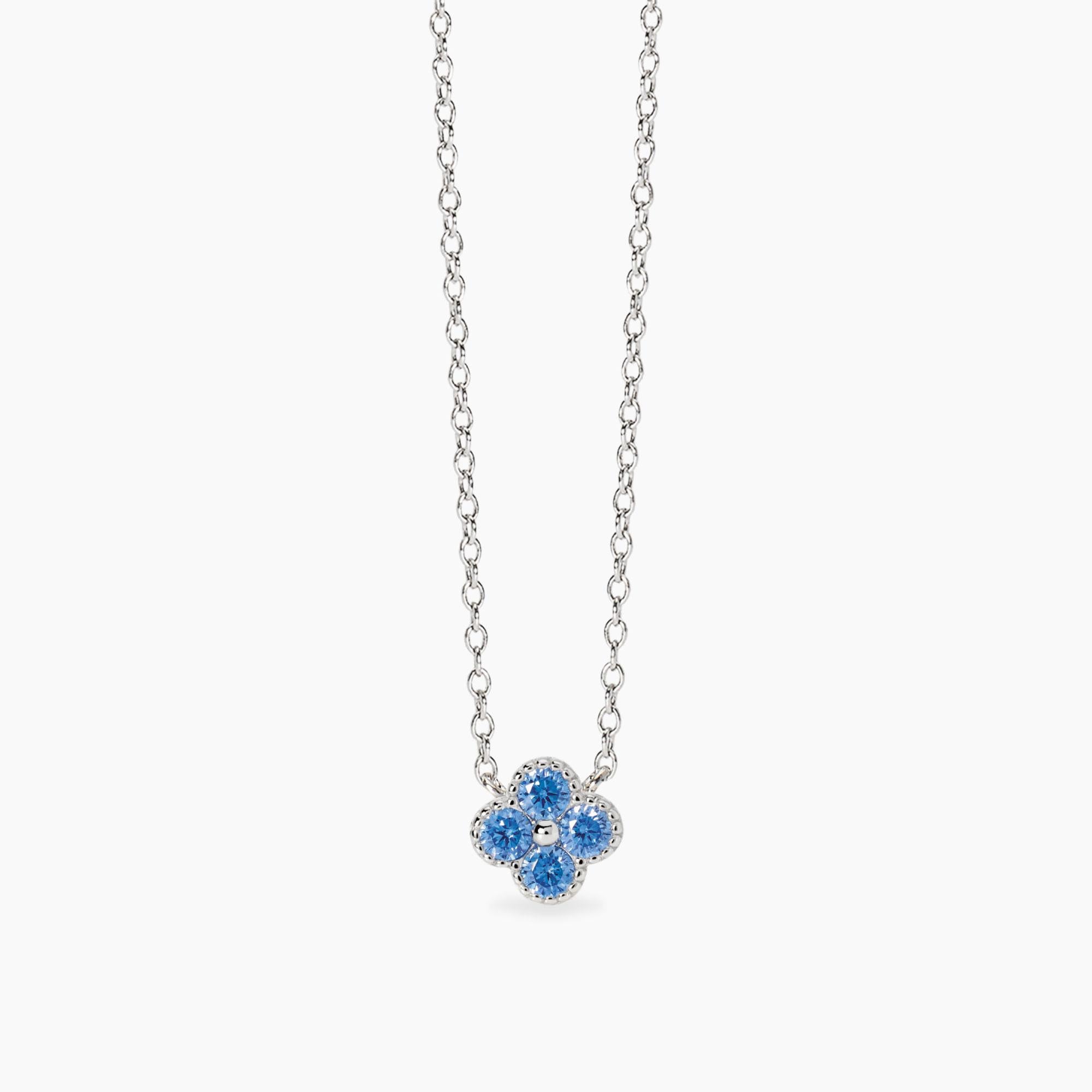 Collana Mabina donna Fiore zirconi azzurri