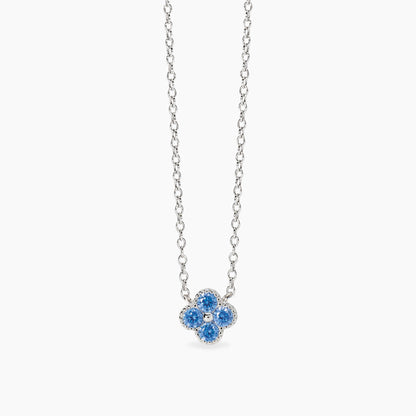 Collana Mabina donna Fiore zirconi azzurri