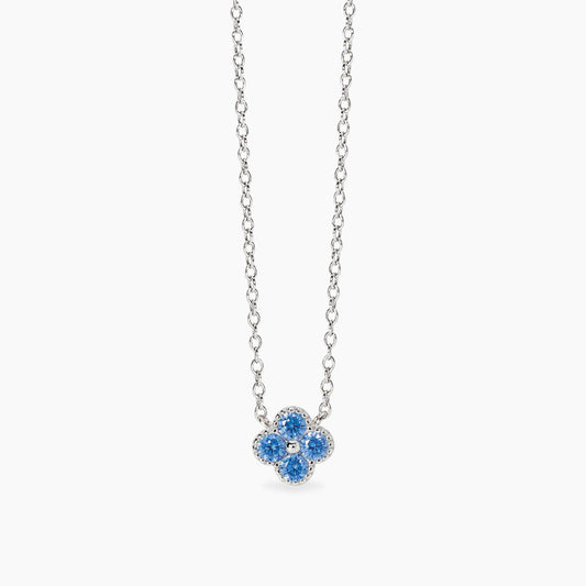 Collana Mabina donna Fiore zirconi azzurri