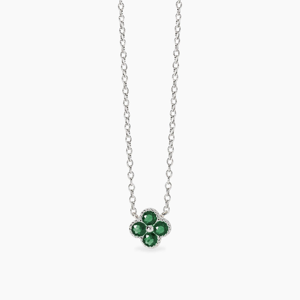 Collana Mabina donna Fiore smeraldi sintetici