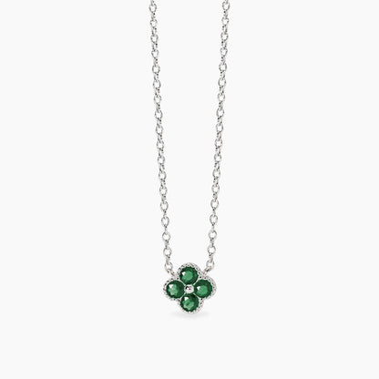 Collana Mabina donna Fiore smeraldi sintetici