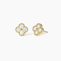Orecchini Mabina donna Fiore gold zirconi bianchi