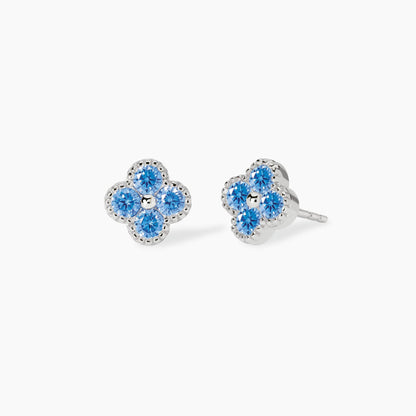 Orecchini Mabina donna Fiore Zirconi azzurri