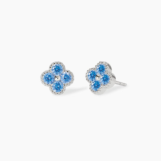 Orecchini Mabina donna Fiore Zirconi azzurri