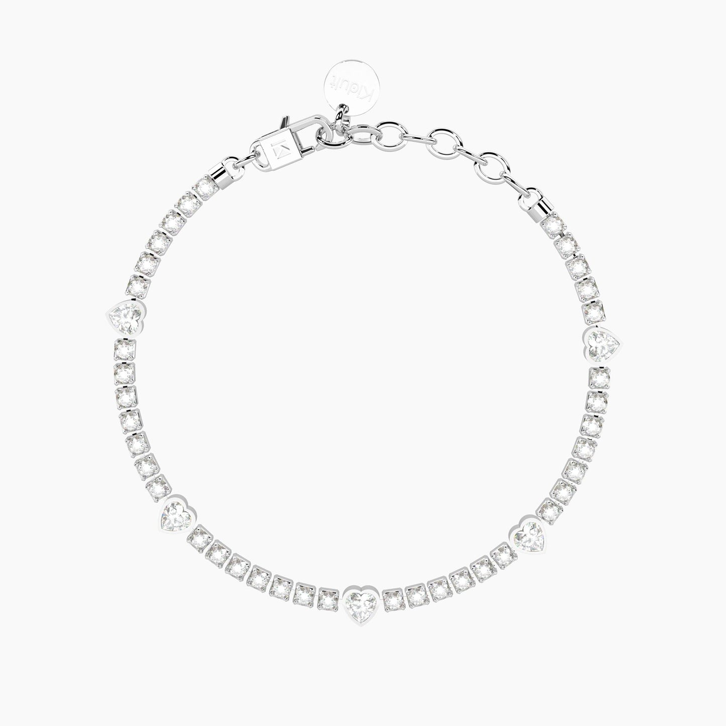 Bracciale Kidult donna Tennis cristalli e cuori Energia-Fortuna