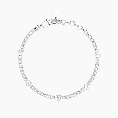 Bracciale Kidult donna Tennis cristalli e cuori Energia-Fortuna