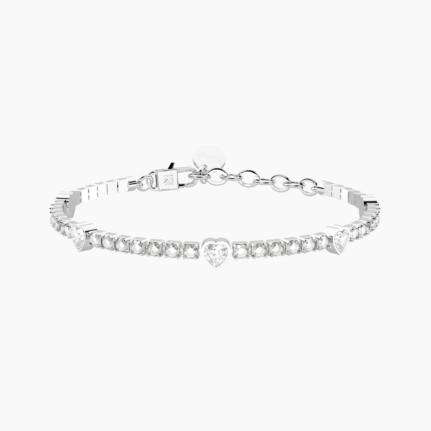 Bracciale Kidult donna Tennis cristalli e cuori Energia-Fortuna