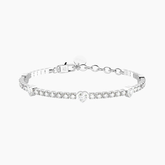 Bracciale Kidult donna Tennis cristalli e cuori Energia-Fortuna