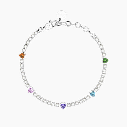 Bracciale Kidult donna Tennis e cuori multicolor Energia-Fortuna