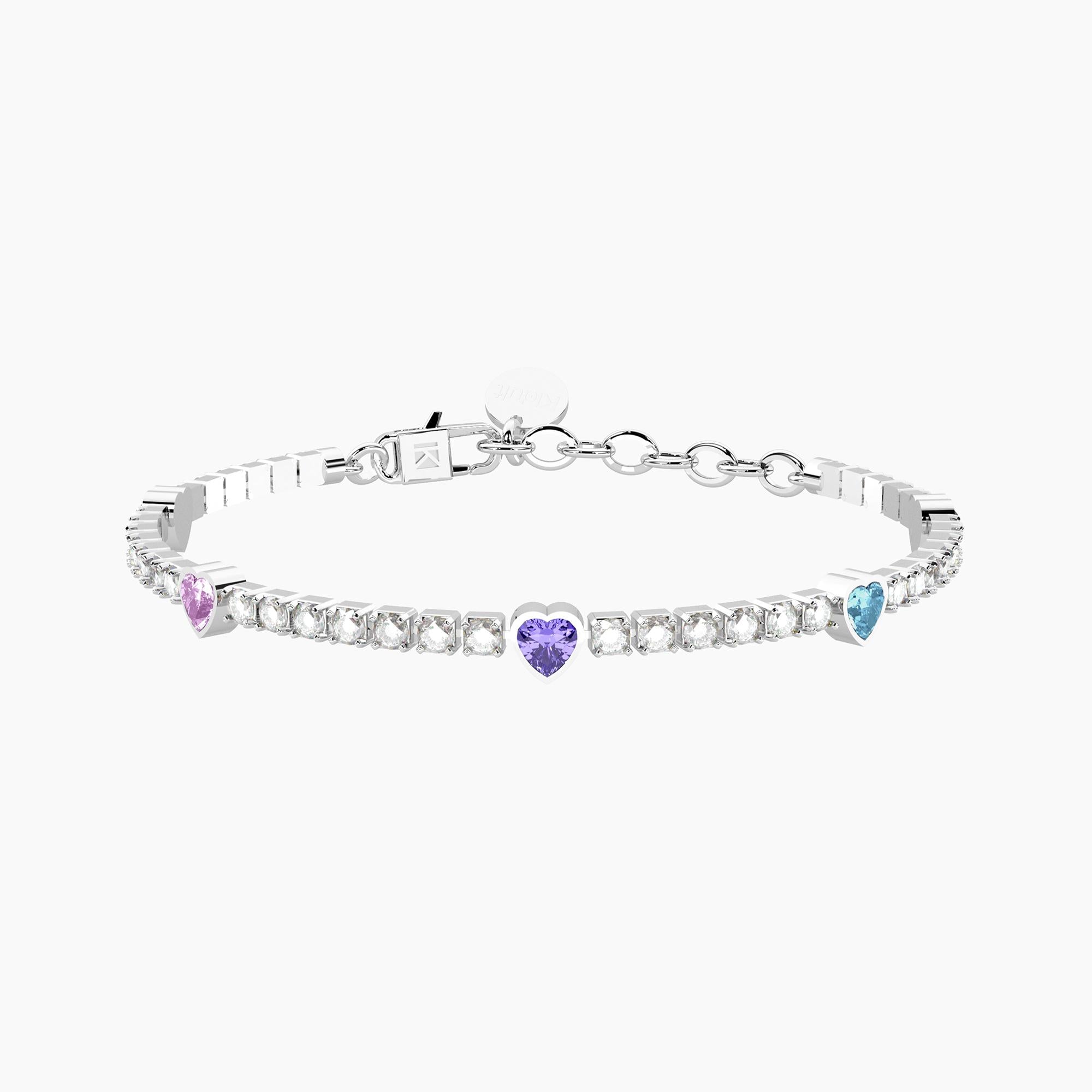 Bracciale Kidult donna Tennis e cuori multicolor Energia-Fortuna