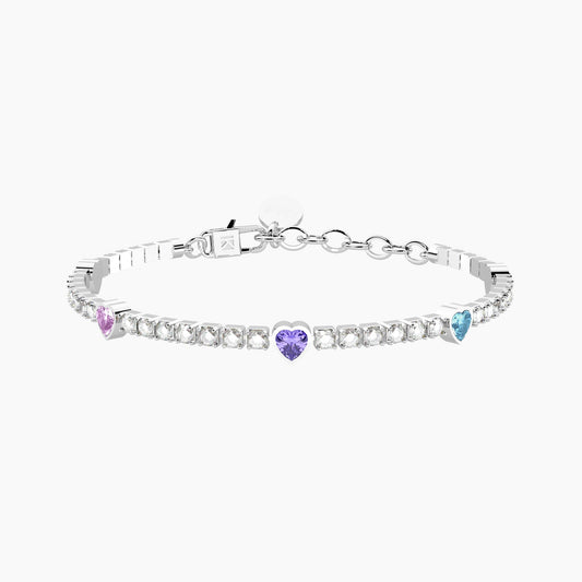 Bracciale Kidult donna Tennis e cuori multicolor Energia-Fortuna