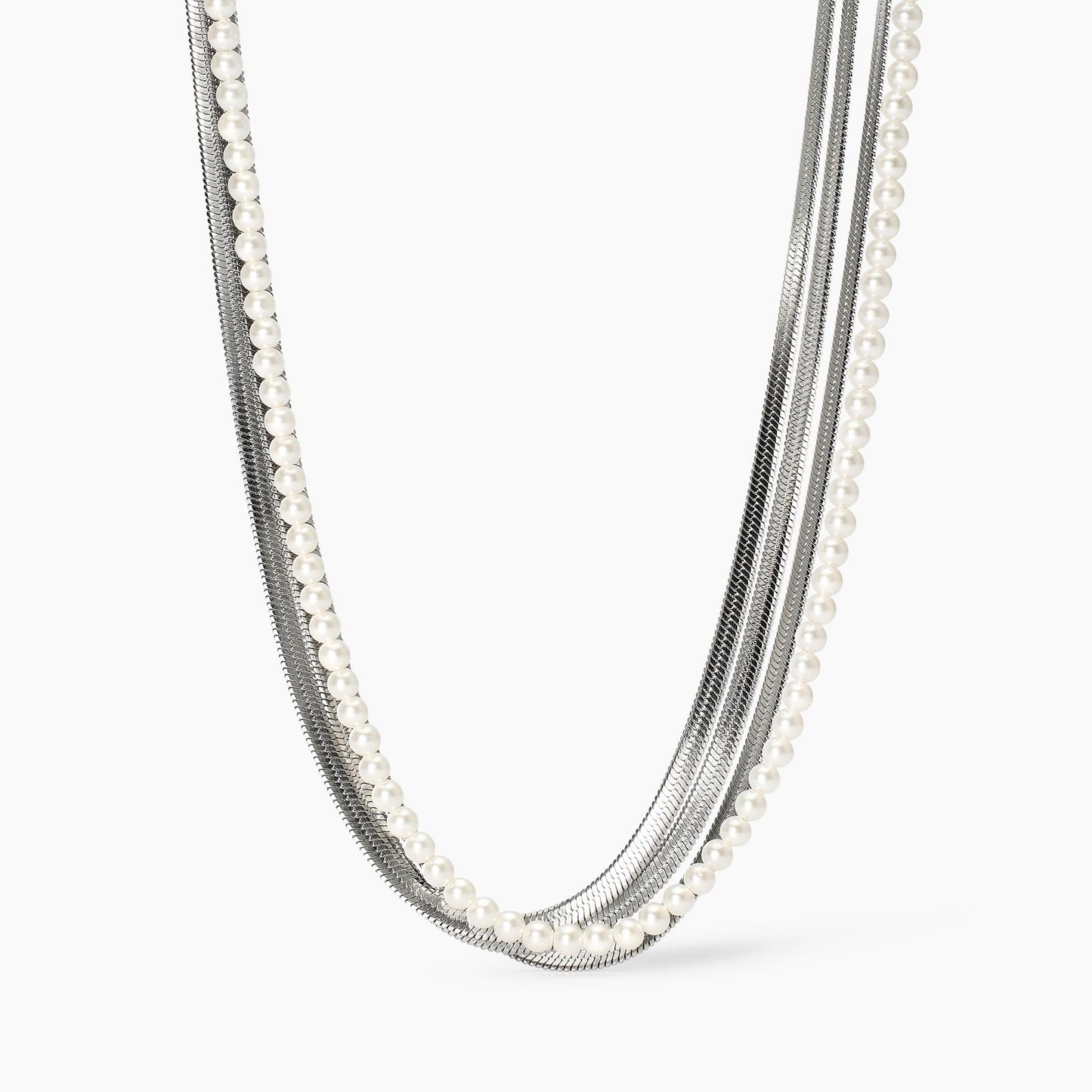 Collana Kidult Style 14 catene e perle conchiglia