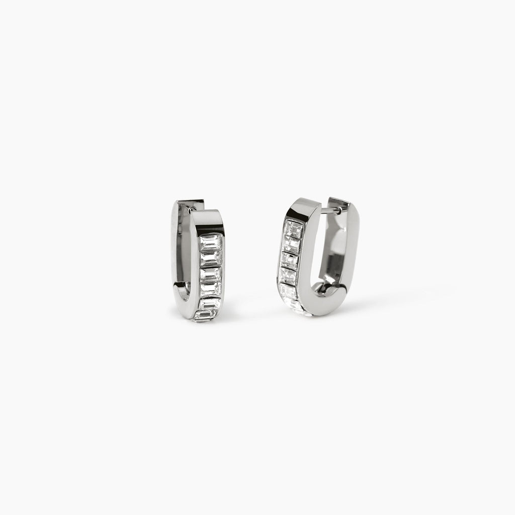Orecchini Kidult Style 21 Ovali con cristalli baguette