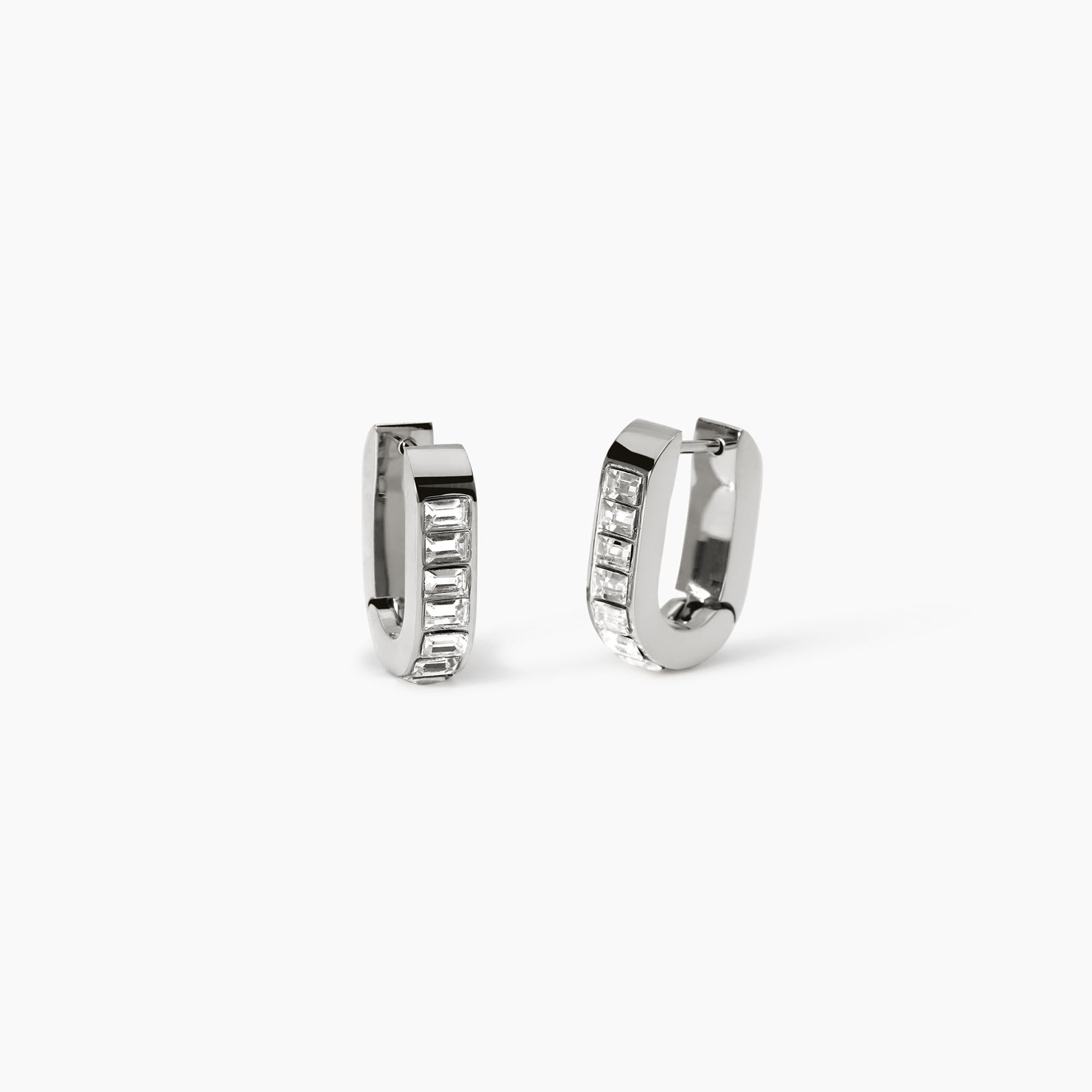 Orecchini Kidult Style 21 Ovali con cristalli baguette