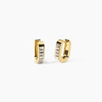 Orecchini Kidult Style 21 Ovali con cristalli baguette gold
