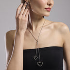 Orecchini Kidult Style 15 Doppio cuore pendente