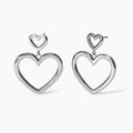Orecchini Kidult Style 15 Doppio cuore pendente