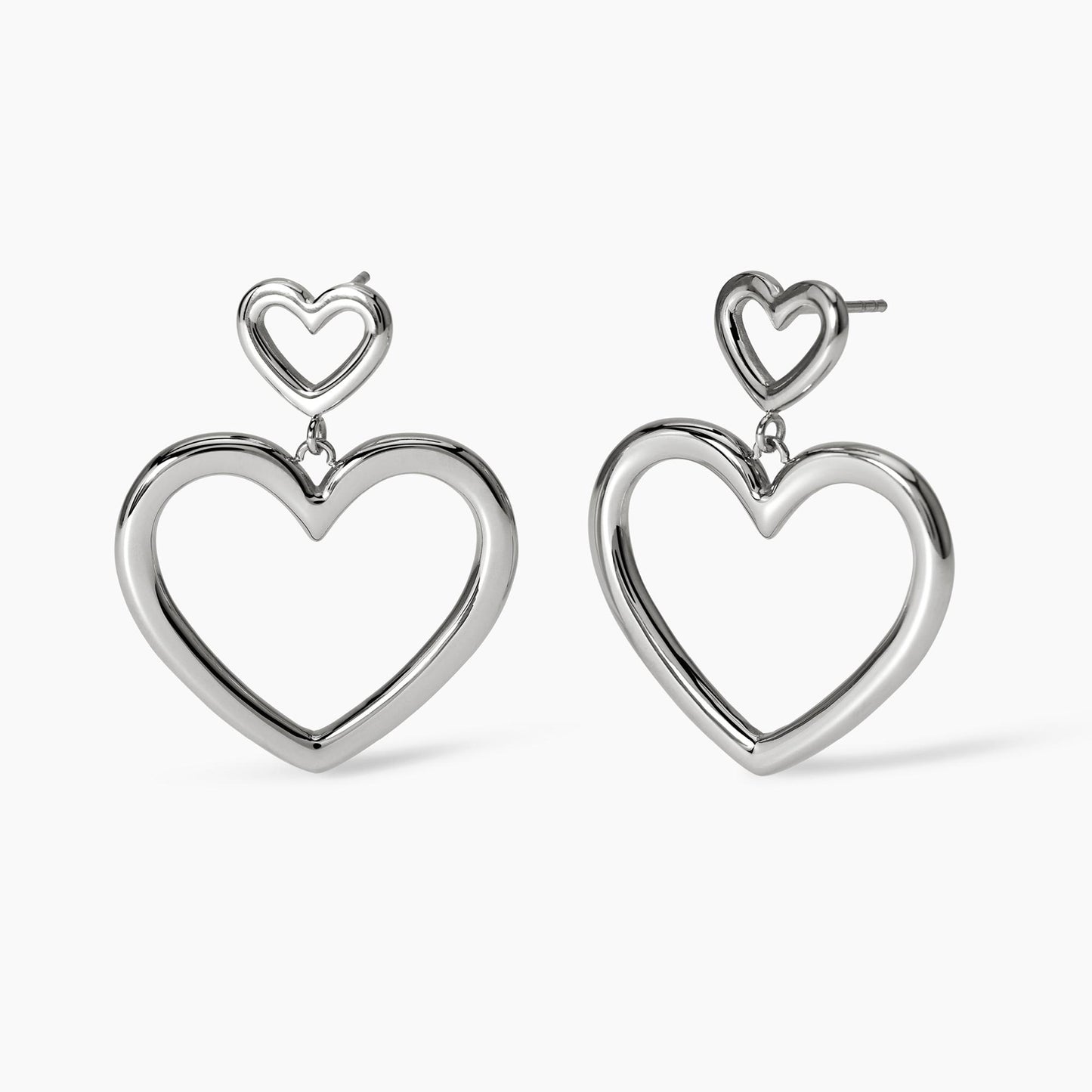 Orecchini Kidult Style 15 Doppio cuore pendente