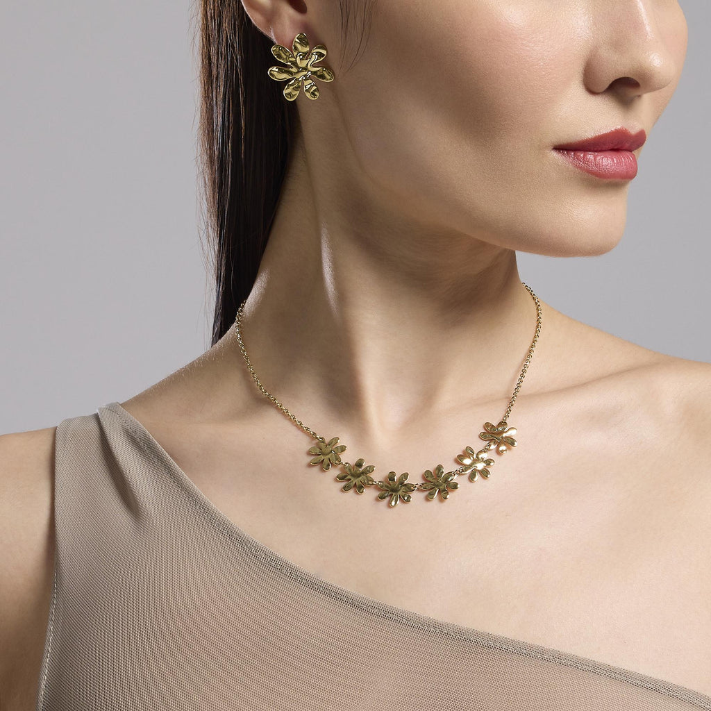 Orecchini Kidult Style 16 Fiore effetto martellato