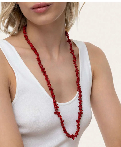 Collana Vestopazzo Coral Elastica corallo