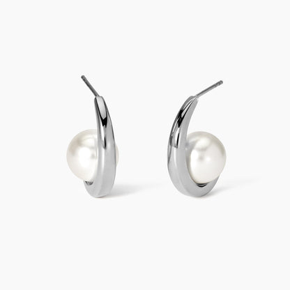 Orecchini Kidult Style 09 Semicerchio con perla conchiglia