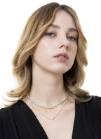 Collana Vestopazzo donna doppio filo con cuore bombato